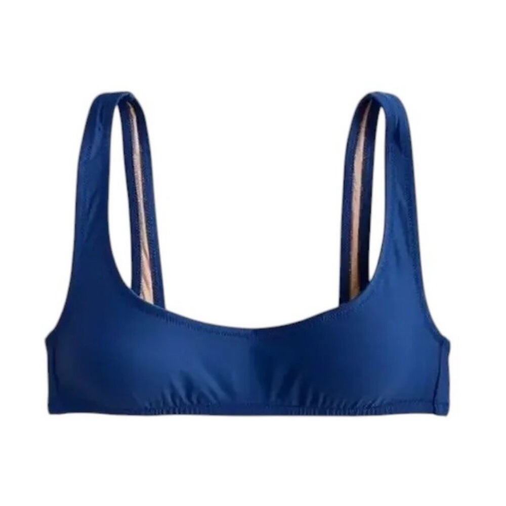 J.Crew Heritage Scoop Neck Bikini Top NWT size XS in Bright‎ Blue